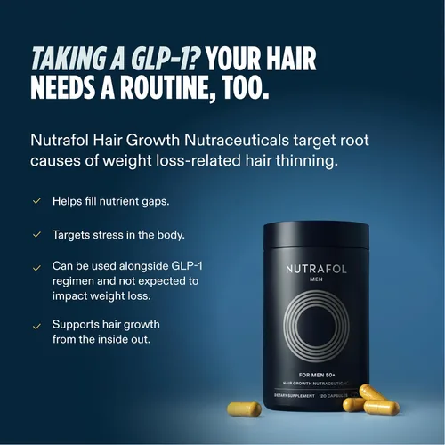 Miniatura 11 de Nutrafol Suplementos para el crecimiento del cabello para hombres de más de 50 años, clínicamente probados para una cobertura visiblemente más