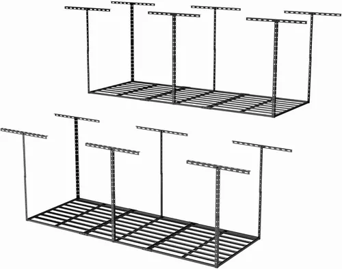 Miniatura 15 de SunsGrove 4x6 Garage Storage Overhead Rack Organization, Adjustable Ceiling Mounted Storage Racks, 800LBS Weight Capacity, 22"-40" Ceiling Dropdown