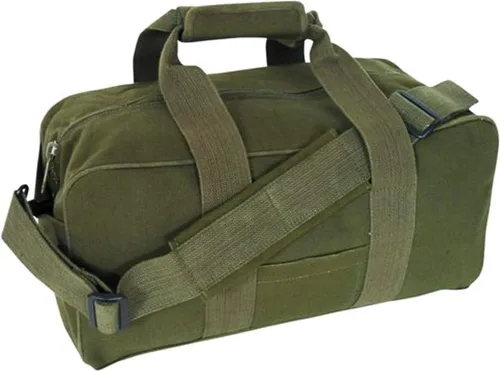 Miniatura 2 de FOX OUTDOOR PRODUCTS Bolsa de lona de algodón resistente Compartimento principal grande, parte inferior forrada de PVC, cremalleras de bobina