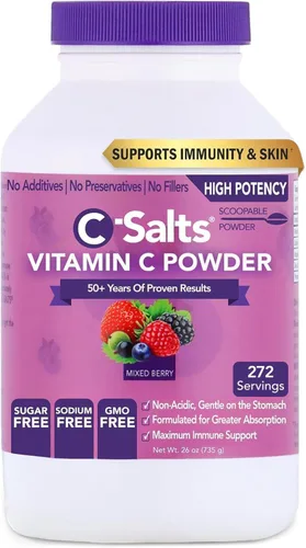 Miniatura 9 de C-Salts Suplemento de Vitamina C en Polvo - 100% Puro Vitamina C Amortiguada de Alta Dosis para Apoyo Inmunológico - Orgánico, Sin Azúcar, Vegano