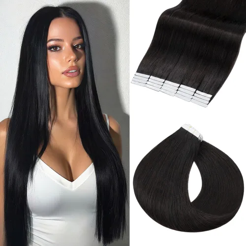 Miniatura 15 de Rich Choices Extensiones de cabello humano con cinta, 40 unidades, 3.53 oz, 100% Remy, extensiones de cabello humano real, extensiones de cabello