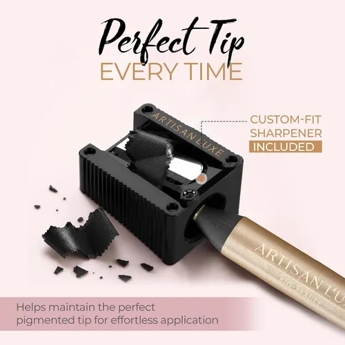 Miniatura 6 de Artisan L'uxe Beauty Velvet Jumbo Delineador de ojos verde oliva con afilador gratuito Maquillaje mezclable para ojos ahumados – Delineador