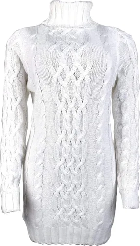 Vestido de suéter ajustado para mujer, vestido de punto trenzado, vestido de cóctel de cuello alto, mini suéteres de otoño