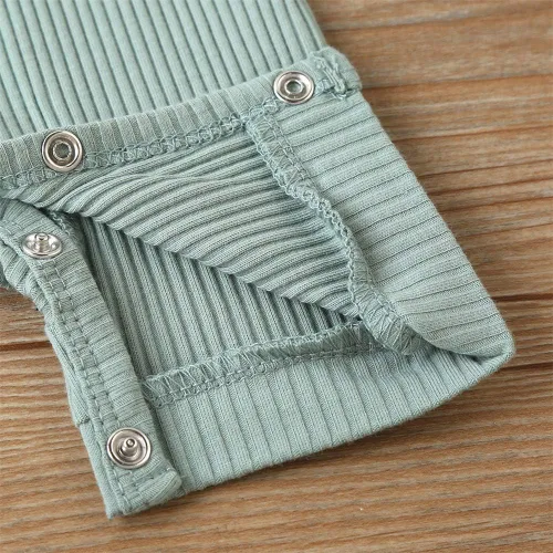 Miniatura 59 de Mameluco unisex de manga corta para bebé recién nacido, con botones, de una pieza, ropa de color sólido