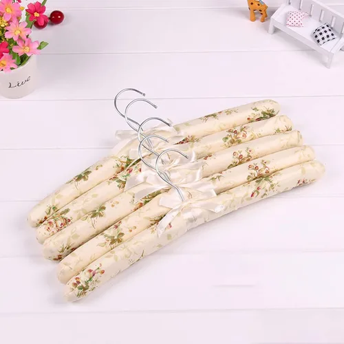 Miniatura 3 de Paquete de 5 perchas acolchadas de satén para ropa de mujer, perchas antideslizantes de tela de esponja para ropa, percheros para suéter, abrigo