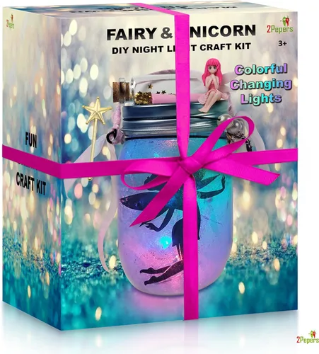 Miniatura 5 de Haz Tu Propio Frasco de Linterna de Unicornio y Hada con Luz Nocturna, Artes y Manualidades para Niños, Mejores Regalos de Cumpleaños para Niñas