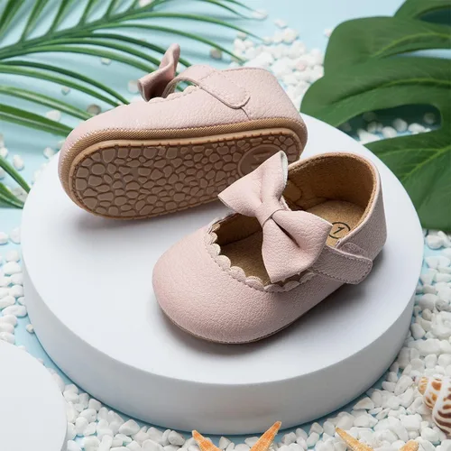 Miniatura 2 de HsdsBebe Zapatos planos Mary Jane para bebés y niñas, suela suave, antideslizante, con lazo, suela suave, para los primeros pasos, zapatos de vestir