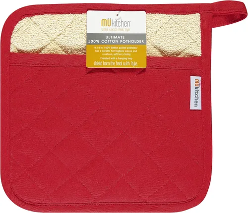 Miniatura 2 de MÜkitchen MÜpotholder - Agarradera de cocina de algodón en espiga Almohadilla caliente multiusos Lavable a máquina y duradera (arándano)