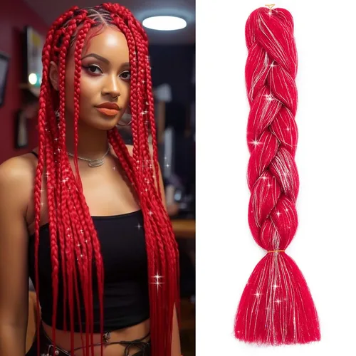 Miniatura 53 de Benehair Extensiones de cabello trenzado ombré de 24 pulgadas, 1 paquete de extensiones de cabello trenzado jumbo de alta temperatura, cabello
