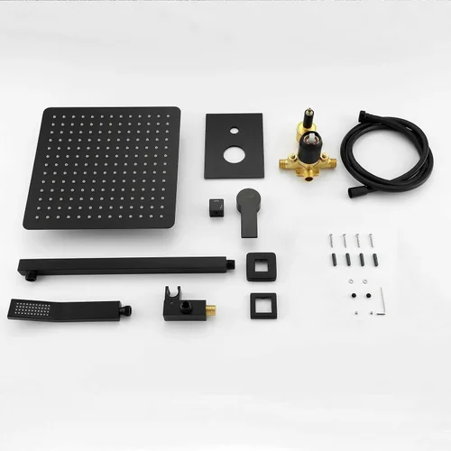 Miniatura 9 de SHAMANDA Juego de ducha de lujo, grifo de ducha de una sola manija para baño con cuerpo de válvula de ajuste, kit completo de ducha de mano, sistema