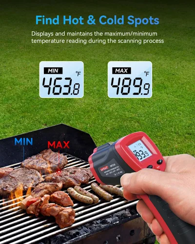 Miniatura 4 de Wintact Termómetro Infrarrojo Pistola de Temperatura -58℉ a 1094℉, Pistola Digital IR de Temperatura Superficial, Pistola Térmica Láser Sin Contacto
