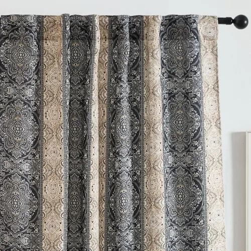 Miniatura 17 de HLC.ME Florence - Cortinas con estampado floral y de pájaros, con pestaña trasera y bolsillo para barra, cortinas para oscurecer el dormitorio