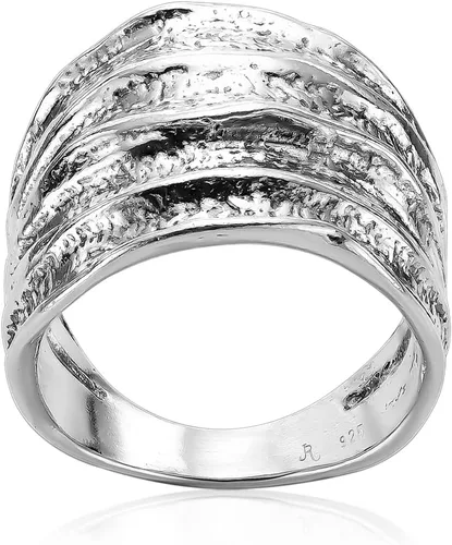 Miniatura 7 de JEAN RACHEL JEWELRY Anillo de plata de ley 925, diseño vintage con textura oxidada, hipoalergénico, sin níquel ni plomo, colección de diseñador