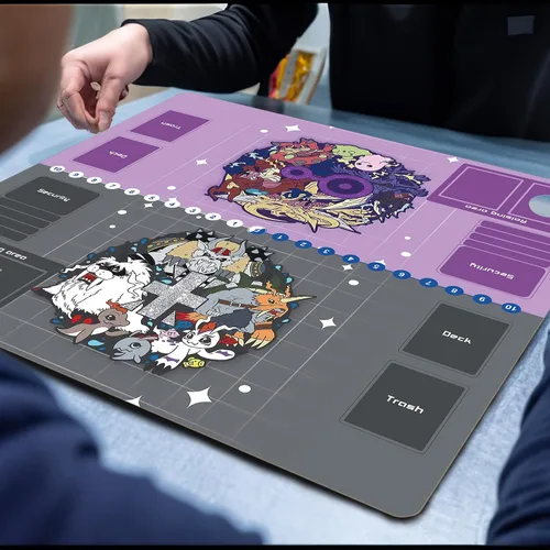 Miniatura 6 de DTCG - Tapete de juego para 2 jugadores, tapete de competición de juegos, tapete de cartas de 23.6 x 23.6 in, 23.6 x 23.6 pulgadas