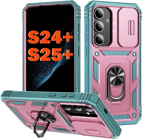 Miniatura 92 de PASNEW Funda para Samsung Galaxy S22 Ultra 5G, cubierta de cámara deslizante y soporte de dedo de metal giratorio de 360°, militar, resistente, a