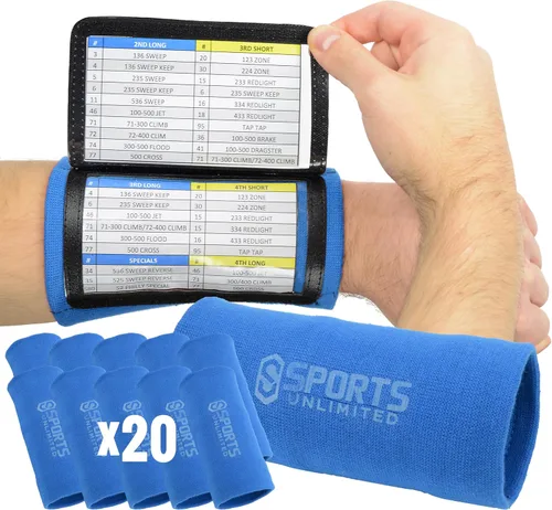 Miniatura 45 de Sports Unlimited Banda Instructora Triple para Adultos, Muñequeras de Fútbol para Jugadas, Muñequeras de Béisbol, Bandas de Brazo QB Negro