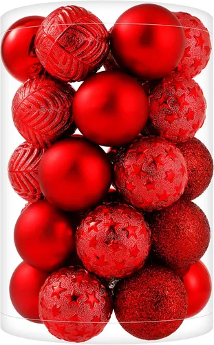 Miniatura 17 de 34 piezas Adornos de bola de Navidad azul bebé irrompibles de plástico para árbol de Navidad, decoraciones para fiesta de Navidad, oficina en casa