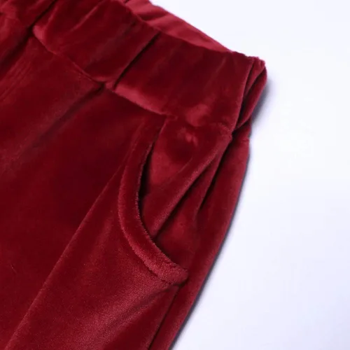 Miniatura 5 de MYGBCPJS Conjunto deportivo de 2 piezas de sudadera de terciopelo para niña pequeña