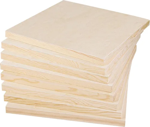 Miniatura 4 de ADXCO Paquete de 8 paneles de madera 12 x 12 pulgadas, paneles de lienzo de madera sin terminar, paneles de madera para pintar, verter, uso