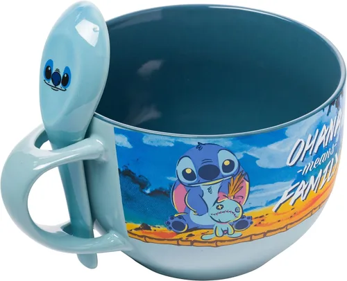 Miniatura 2 de Silver Buffalo Lilo and Stitch With Scrump Ohana Means Family - Juego de cucharas de cerámica para sopa, 24 onzas Lilo & Stitch: Ohana Means Family