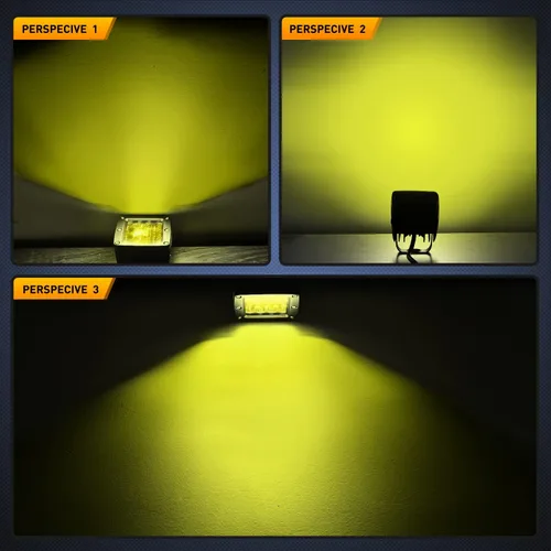 Miniatura 6 de Nilight 2 piezas de 3 pulgadas de barras de luz LED ambar de 42 W, cubos LED actualizados, luz de marcha atrás y reversa combinada de foco