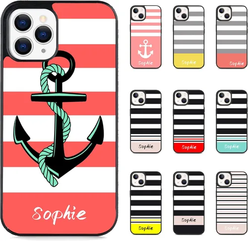 Miniatura 4 de Fundas de teléfono con nombre personalizado compatibles con iPhone 5/6/7/8/Plus/X/Xs/Xr/11/12/13/14/mini/Pro/Max, Samsung Galaxy S20/S21/S22 Nombre