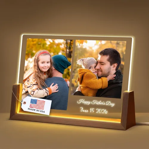 Miniatura 17 de LOUISMIAA - Marcos de fotos personalizados con luz nocturna, placa decorativa para aniversario, cumpleaños, día de la madre, día del padre, San