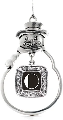 Miniatura 124 de Inspired Silver - Adorno de rodillo de reina - Adorno cuadrado de plata con muñeco de nieve con joyas de circonita cúbica