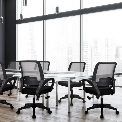 Miniatura 8 de NEO CHAIR – Silla de escritorio para oficina ergonómica con malla, silla de computadora con soporte lumbar, altura ajustable, ruedas giratorias