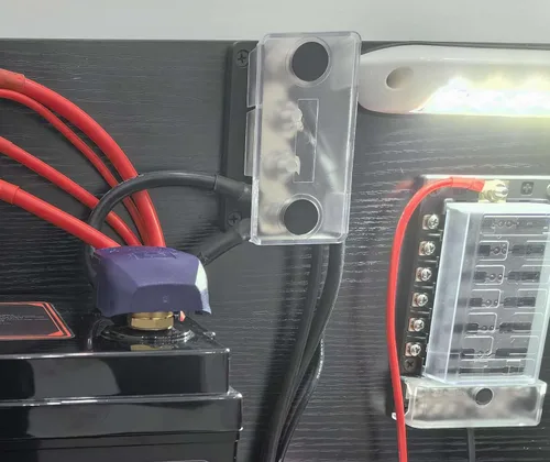 Miniatura 3 de Barra de bus de cobre de 12 V 300 A con 4 pernos de batería de 5/16 pulgadas, bloques de distribución de energía, barra colectora marina, barra