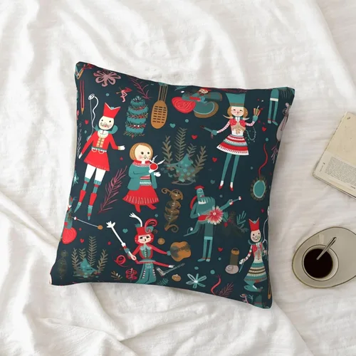 Miniatura 5 de Fundas de almohada decorativas de 20 x 20 pulgadas, fundas de almohada de doble cara para sofá de mujer, cascanueces de ballet, Navidad, baile