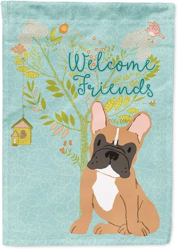Miniatura 40 de Caroline's Treasures BB7594GF Bandera de jardín de Husky siberiano con texto en inglés "Welcome Friends" - Bandera decorativa para patio exterior
