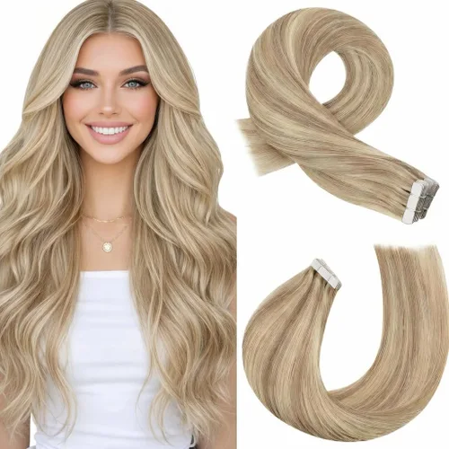 Miniatura 58 de Moresoo Extensiones de cabello humano real con cinta adhesiva, sin costuras, #1 negro azabache, 20 piezas, 1.76 oz (50 g), 24 pulgadas