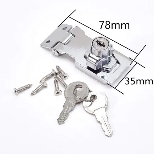 Miniatura 3 de MroMax Cerradura de cerrojo con llave de 3.07 x 1.38 pulgadas, perilla giratoria con llave, cerradura de cerrojo de bloqueo con llave para puertas