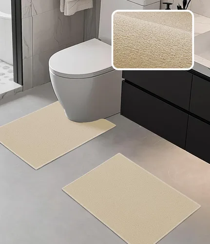 Miniatura 9 de YIHOUSE Juego de alfombras de baño 2 piezas, tapete de baño ultrafino adecuado para debajo de la puerta, tapete de baño absorbente de secado rápido