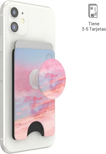 Miniatura 4 de Cartera para teléfono PopSockets con soporte expandible, tarjetero para teléfono - Nubes rosas Rosa (Pink Clouds)