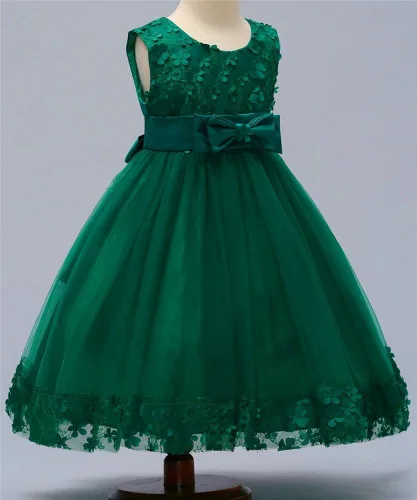 Miniatura 3 de WEONEDREAM Vestido de encaje elegante para niñas, para bodas, princesas o fiestas