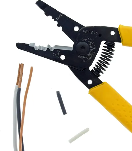 Miniatura 3 de IDEAL Electrical 45-249 12/2 NM T-Stripper - 2/12 AWG, pelacables con agujeros de bucle, nariz de alicate, apertura automática con resorte