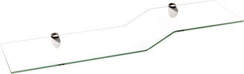 Spancraft Glass Sparrow6x18 - Estante de vidrio doblado de gorrión de acero cepillado, soporte de acero cepillado, 6" x 18"