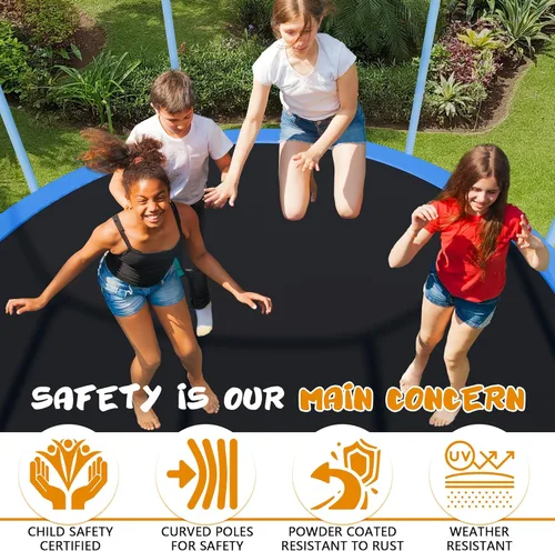 Miniatura 4 de ALTLER - Cama elástica al aire libre de 12 pies y 14 pies con cierre y escalera, cama elástica recreativa aprobada por ASTM para niños y adultos
