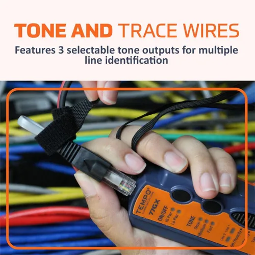 Miniatura 3 de TEMPO Kit de sonda y generador digital de tono de alto rendimiento 711K Trazador de cables profesional Tóner de alambre inmune al ruido