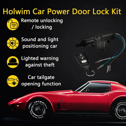 Miniatura 2 de Kit universal de cerradura de puerta eléctrica para automóvil con 4 actuadores de cerradura de puerta de automóvil de 12 V, sistema de entrada sin