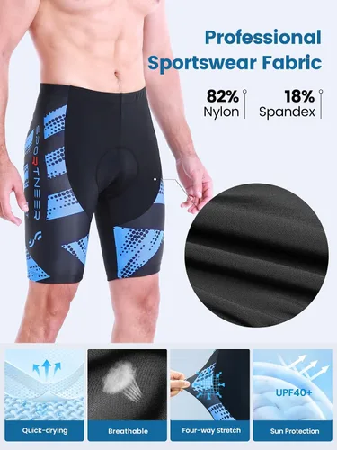 Miniatura 36 de Sportneer Pantalones cortos de ciclismo acolchados para hombre, acolchado 4D, pantalones cortos de ciclismo para hombre, transpirables y absorbentes