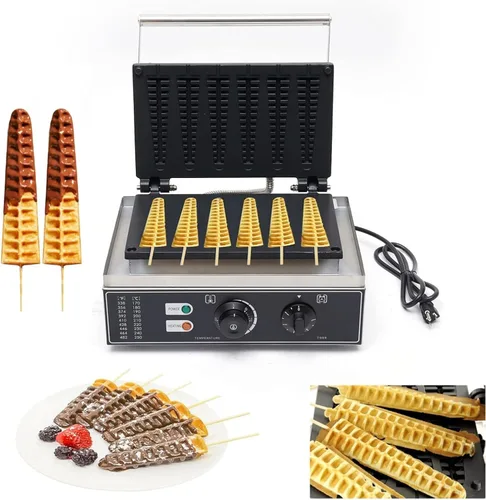 Máquina de gofres comercial, máquina de gofres antiadherente, máquina de gofres para restaurante que hace gofres individuales con controles de