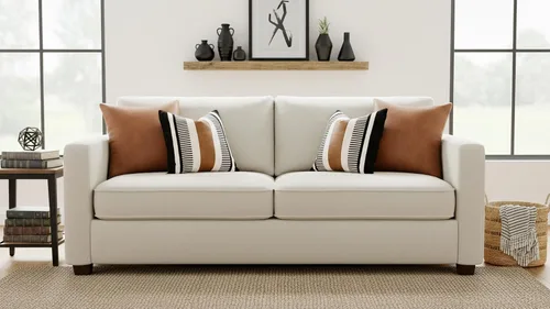 Miniatura 9 de Paquete de 2 fundas de almohada decorativas estilo granja para sofá, fundas de cojín cuadradas de cuero sintético con rayas tribales, fundas de Negro
