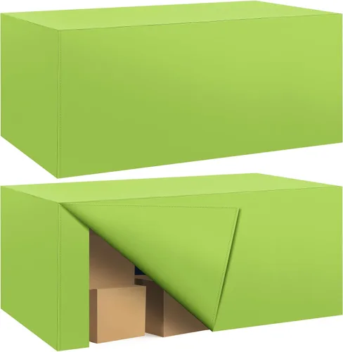 Miniatura 27 de Paquete de 2 manteles ajustados para mesa rectangular de 4 pies, 48 x 24 pulgadas, cubiertas de mesa verde manzana, tela de poliéster resistente al
