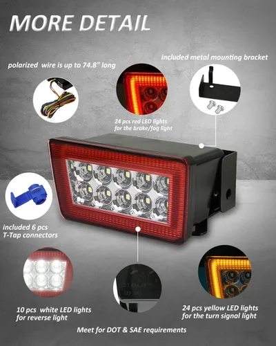 Miniatura 2 de Bestview 5-En-1 Kits de ensamble de luces antiniebla traseras LED Compatibles para Subaru WRX STI Impreza XV Crosstrek 2011-2021, función como luces