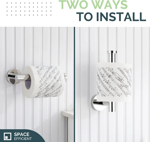 Miniatura 4 de Angle Simple SUS304 - Portarrollos de papel higiénico de acero inoxidable para baño, cromo pulido, soporte de pared