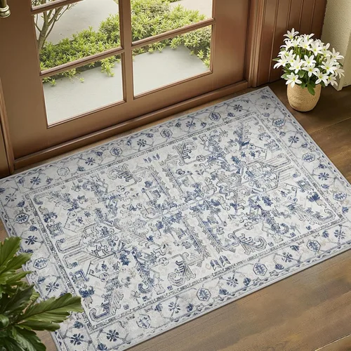 Miniatura 114 de jinchan Lima - Alfombra de pasillo lavable de 2 x 6 pies, antideslizante, de pelo corto, suave, ultrafina, alfombra envejecida para casa de campo