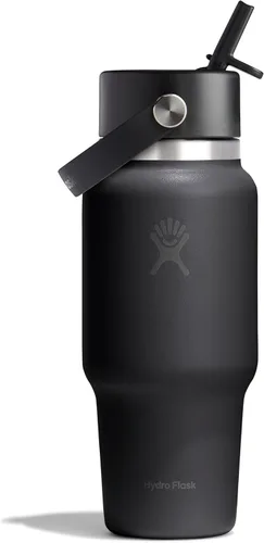 Miniatura 50 de Hydro Flask Botella de agua de viaje – Acero inoxidable aislado – Tapa ancha con pitillo, antiderrames, a prueba de fugas en 24 oz Trillium Pink